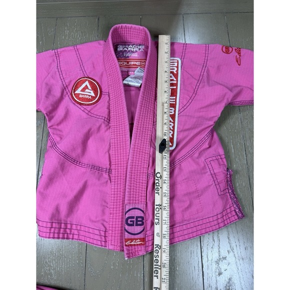Gracie Barra Gi Y1 Hot Pink Complete Set White Belt Girls Equipe Edition main image 3